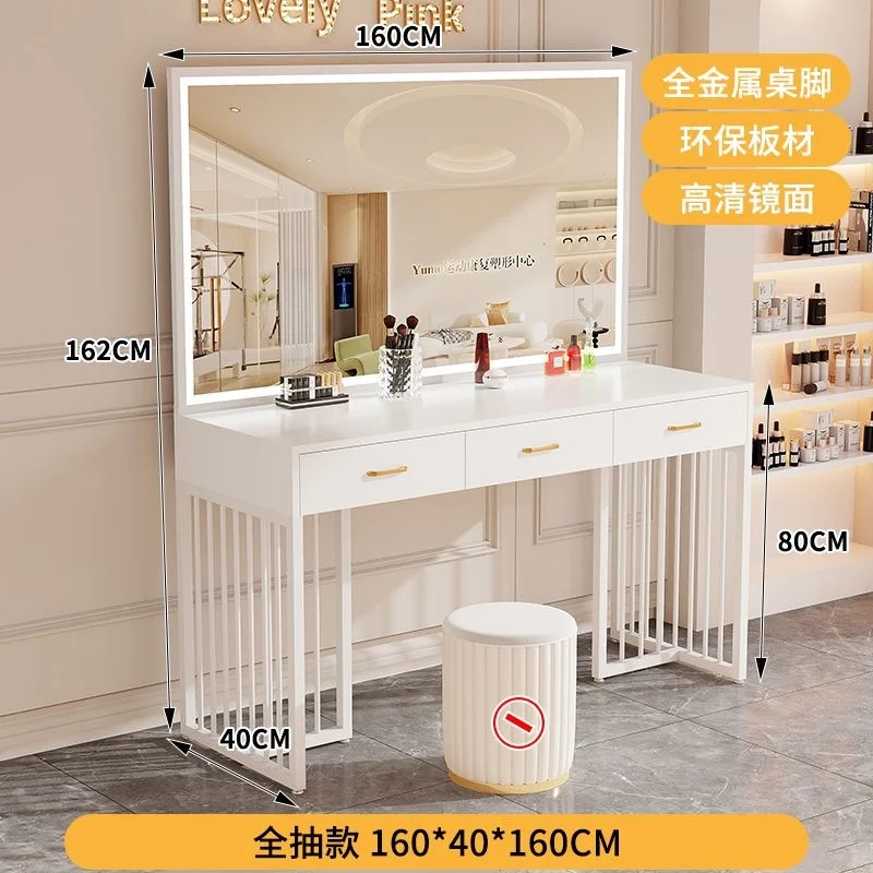 Beauty And Makeup Studio - モダンなスタジオ用ドレッシングテーブル（ランプ付き）ブライダルショップ、美容院、学校、理髪店、メイクアップアーティスト用メイクアップテーブル、木製ドレッサー