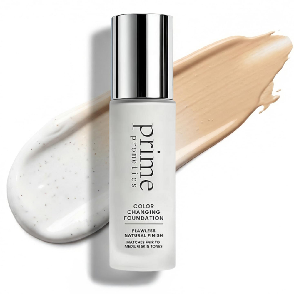 Beauty Natural Makeup - プライムプロメティクス カラーチェンジングファンデーション、肌の色に即座に適合、フルカバーでナチュラルなツヤのある仕上がりのメイクアップクリーム