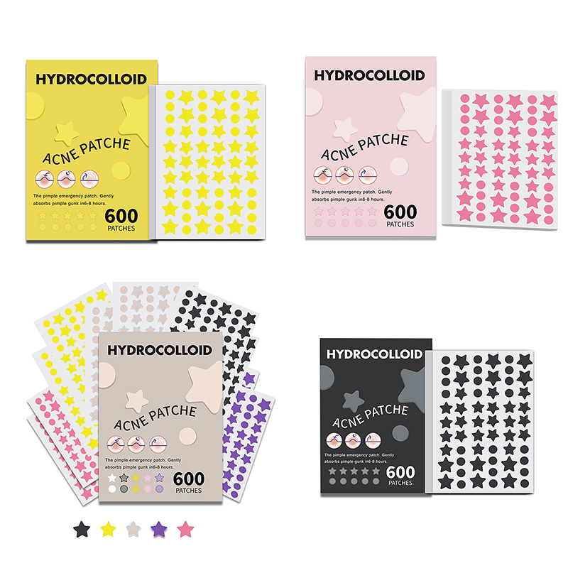 Beauty Of Makeup - 600 ピース/セットスターにきびパッチにきびカラフルな目に見えないにきび除去スキンケアステッカーコンシーラーフェイススポット美容メイクツール