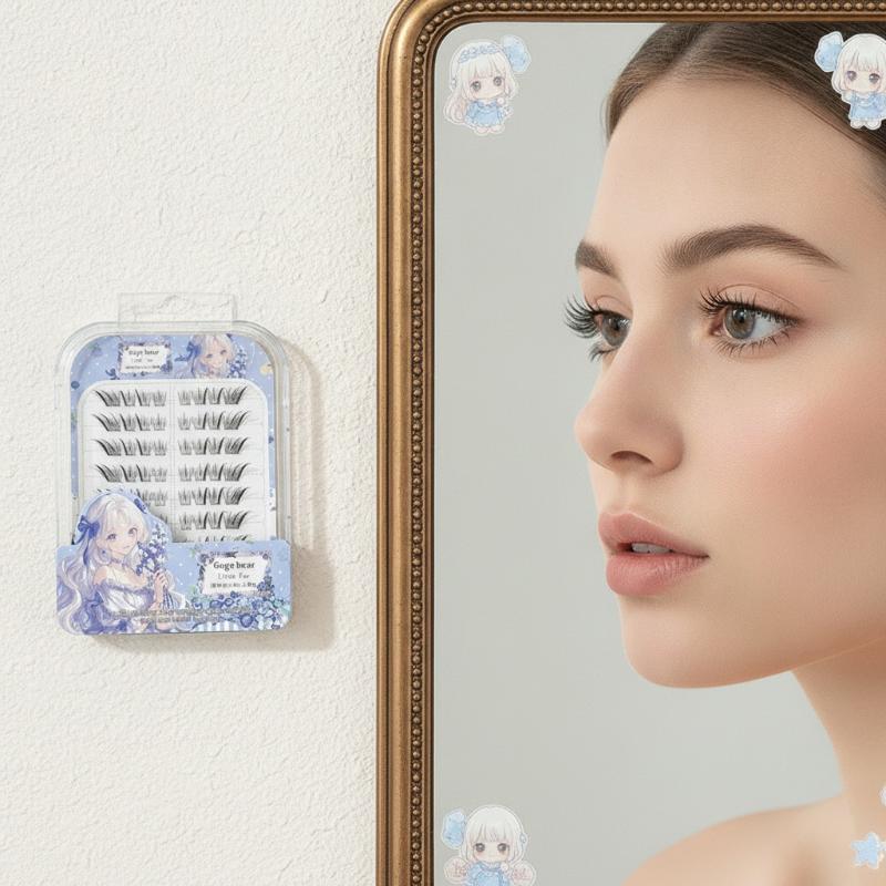 Beauty Natural Makeup - DIY 接着剤不要のつけまつげ、細い茎で柔らかく自然、初心者向け、毎日のメイクアップツール、美容自己粘着つけまつげ