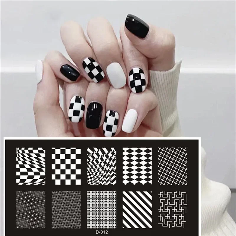 Nail Art Stamping Kit - ネイルエンディングプレートセット,日曜大工の装飾,マニキュア接着剤,透明なシール,印刷された鋼板,パイカーボード用,1個
