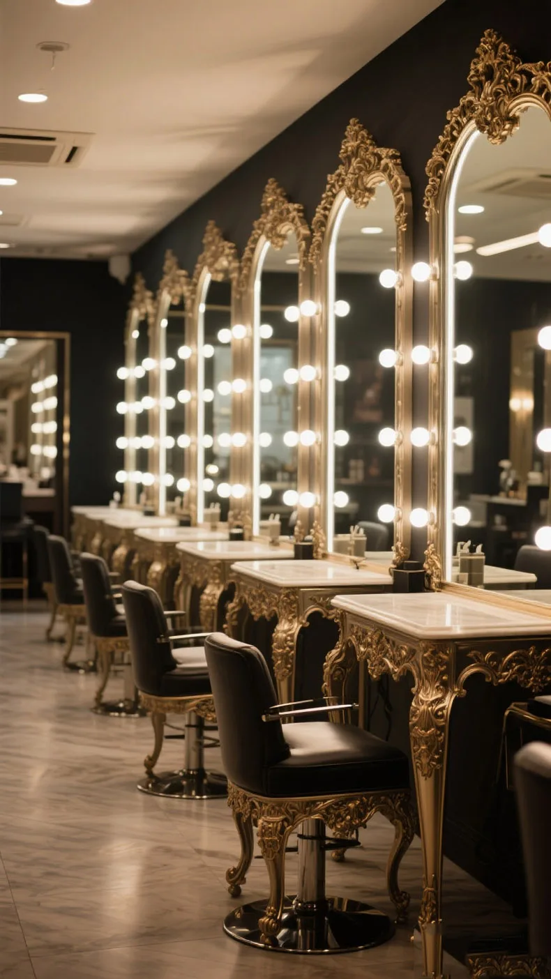 高級バロック様式の理髪店・美容院用家具セット。メイクアップや - Beauty And Makeup Studio のレビューと価格