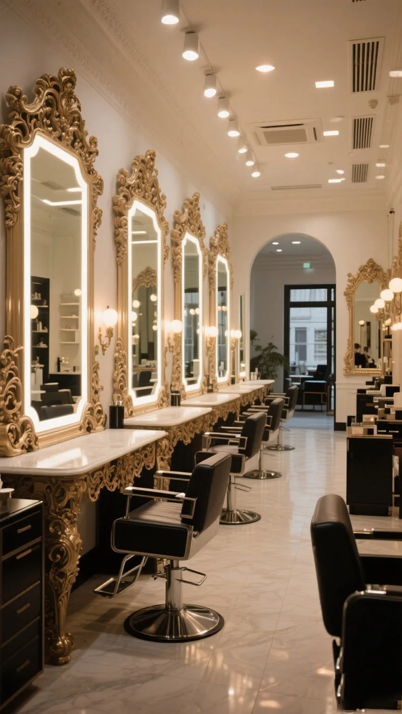 高級バロック様式の理髪店・美容院用家具セット。メイクアップや - Beauty And Makeup Studio のレビューと価格