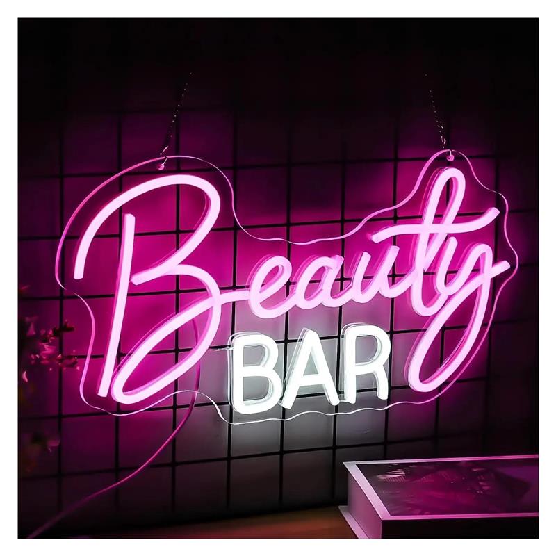 ビューティーバー ネオンサイン 調光可能なライト 壁装飾用  - Beauty Makeup Bar のレビューと価格