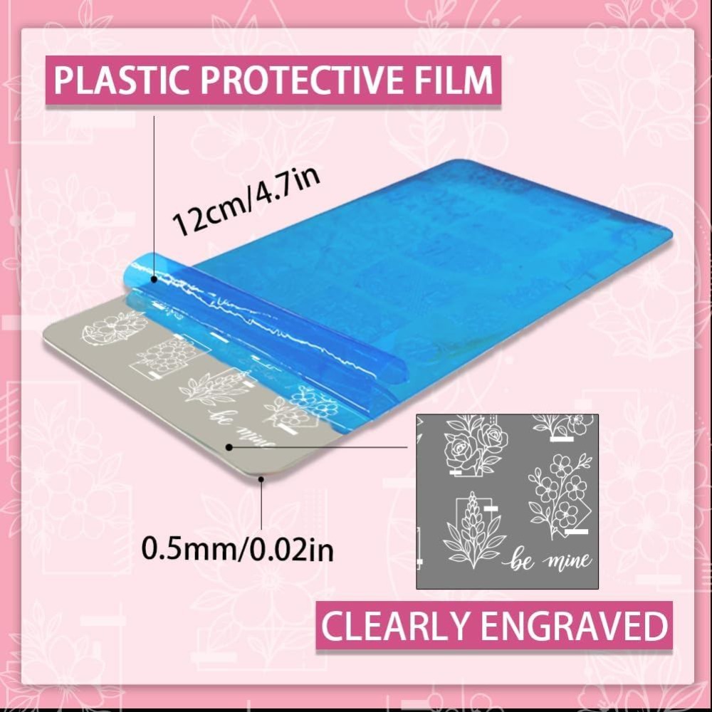 3枚入りフラワーネイルスタンピングプレート、葉っぱネイルアー - Nail Art Stamping Kit のレビューと価格