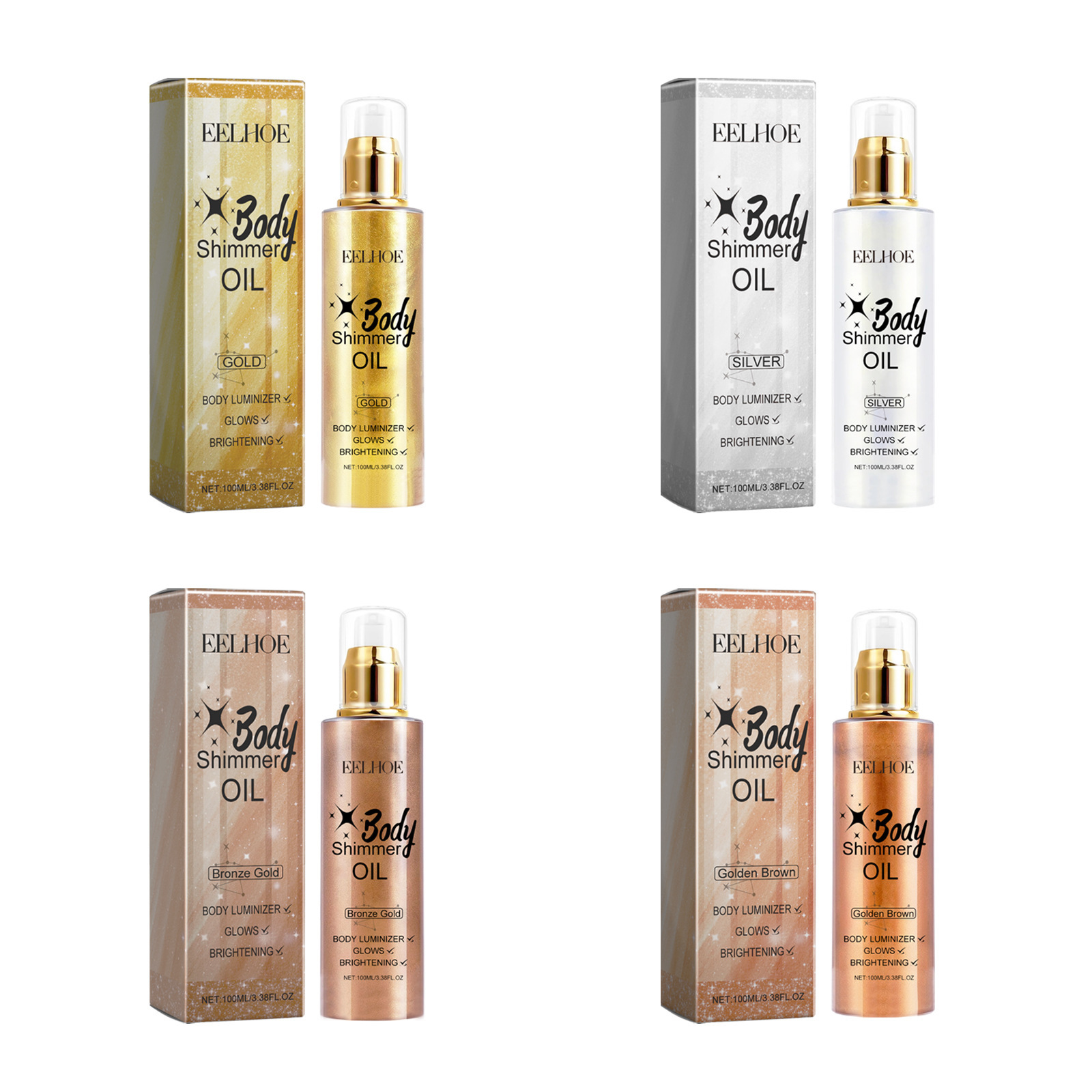 きらめくボディオイルEELHOE-3D,保湿,光沢のある,肌 - Body Shimmer Lotion のレビューと価格
