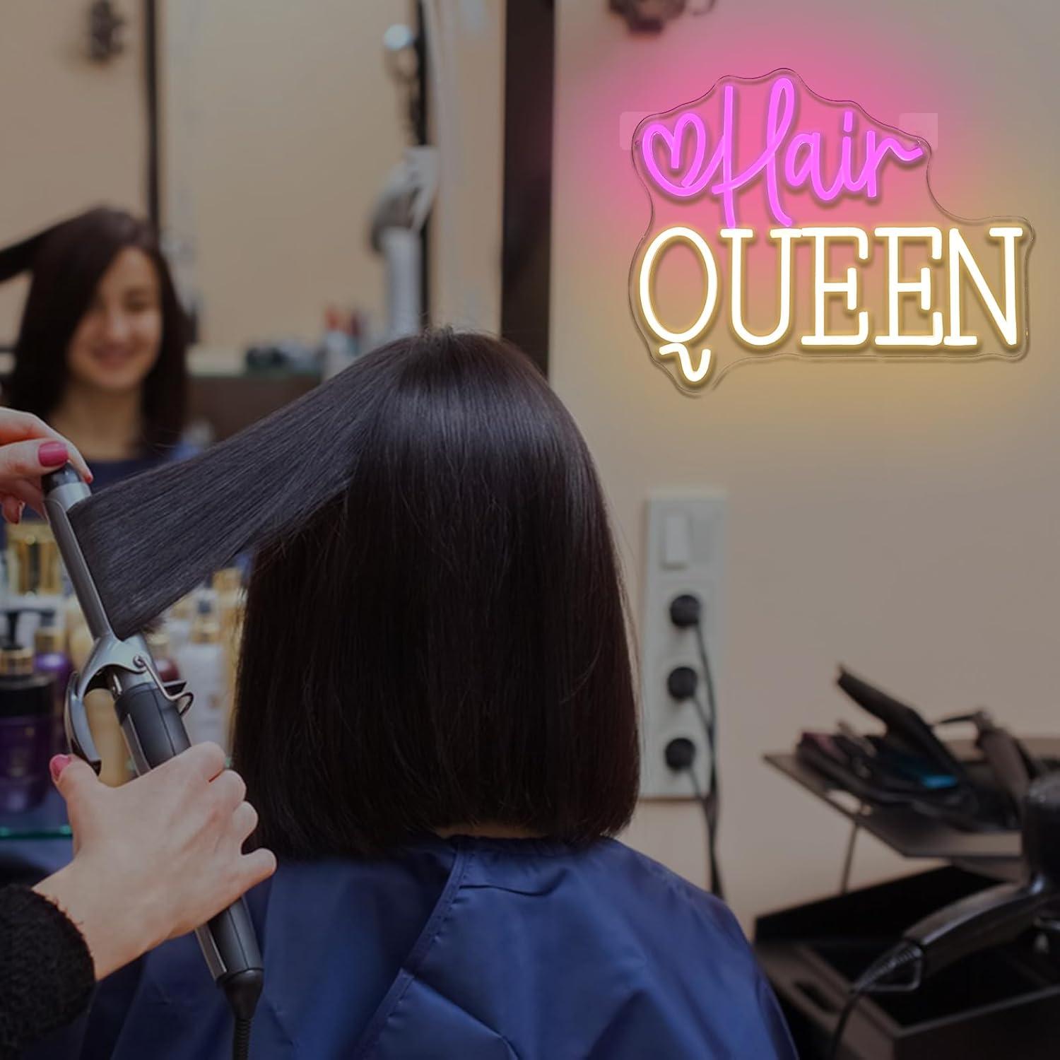 ヘアクイーンネオンサイン 調光可能な理髪店ネオンライトサイン - Beauty And Makeup Studio のレビューと価格