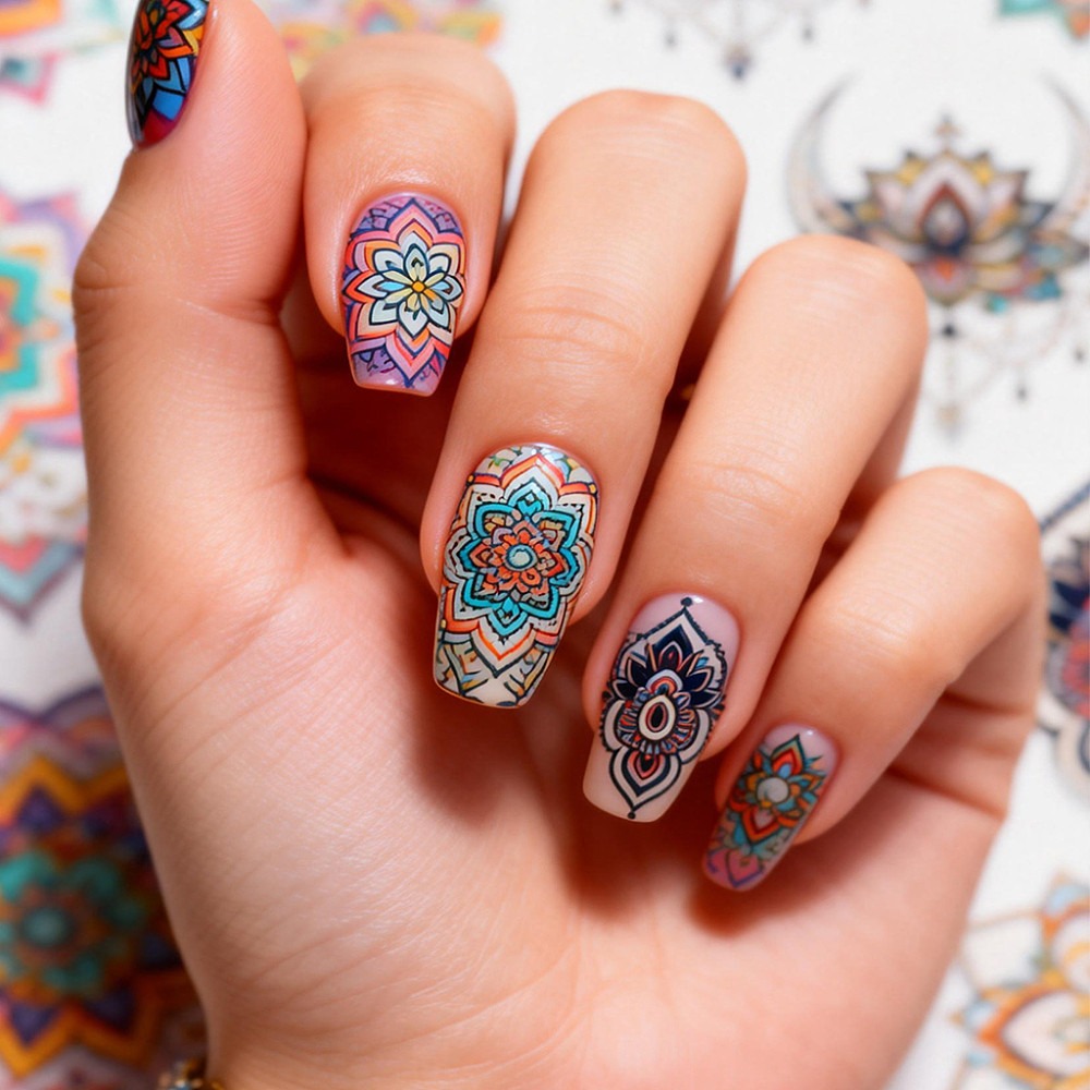 3枚セット ボヘミアンフラワーネイルスタンピングプレート エ - Nail Art Stamping Kit のレビューと価格